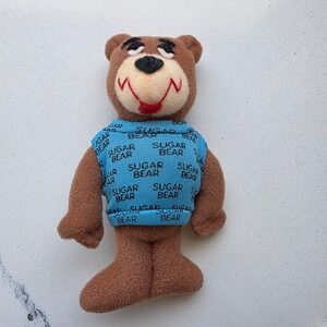 General Foods Sugar Bear Plush Cereal Mascot Blue Logo Sweater Vintage 5in‎